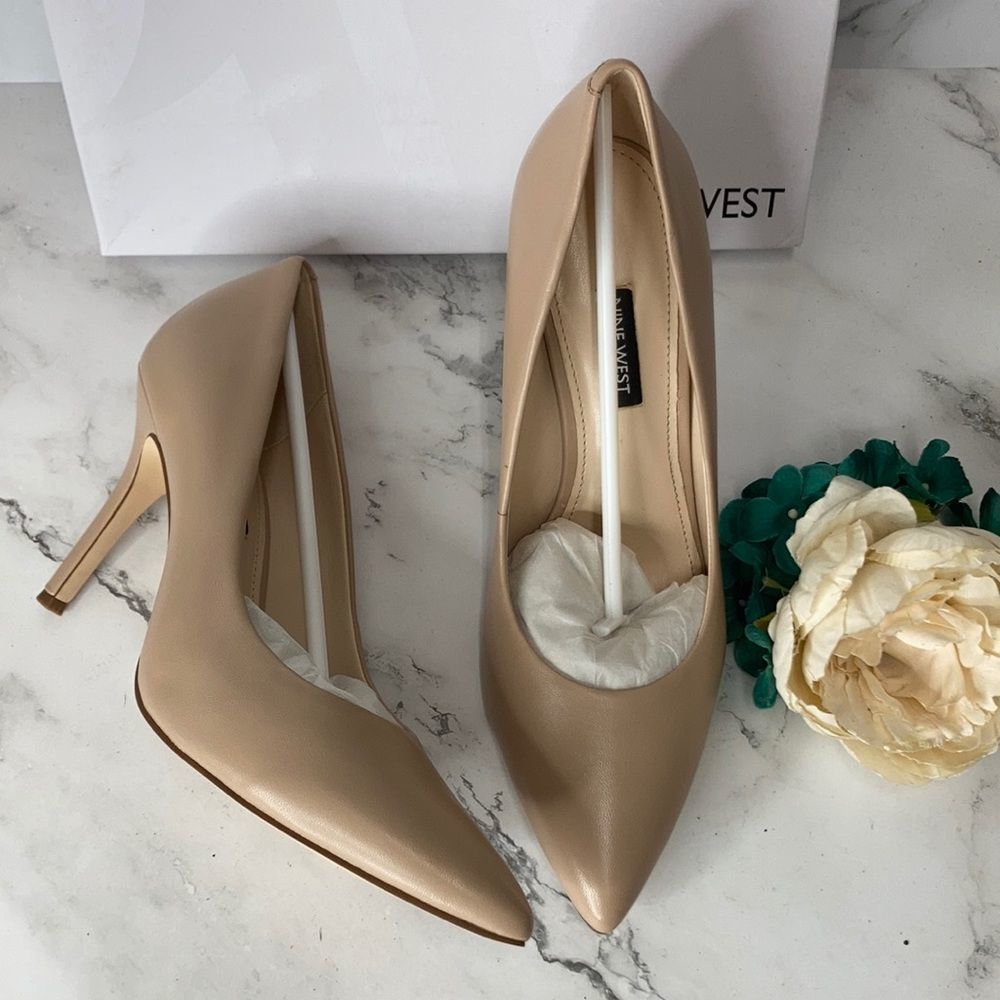 Nine West Natural Leather Flax Pointed Toe Pumps 10M